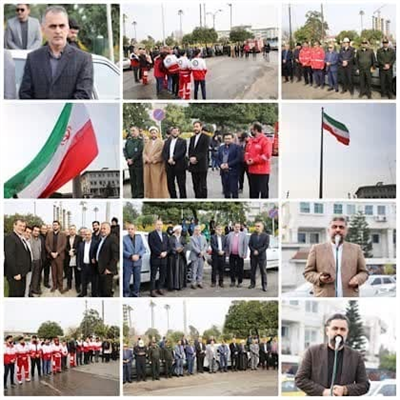 آغاز برنامه های دهه فجر شهرداری و شورای اسلامی شهر بابل با اهتزاز پرچم بزرگ ایران در میدان ولایت
