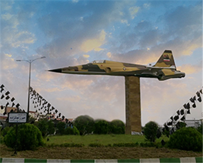 یادبود شهید جاویدالاثر سرلشكر خلبان ابوالحسن ابوالحسنی در میدان شهید میرزاجانزاده بلوار شهید ابوالحسنی