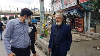بازدید محمدقاسم دابوئیان سرپرست شهرداری بابل از روند اجرای پروژه همسان سازی و پیاده روسازی اطراف میدان شهید كشوری